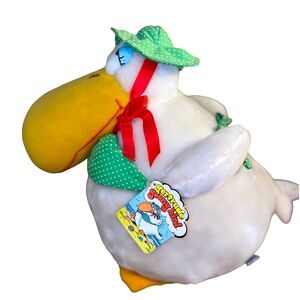 Gertrude Gooney Bird 1982 Plush Pelican Green Polka Dot Bathing Suit w T…